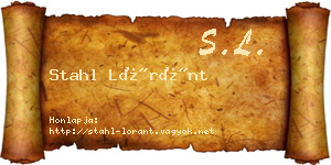 Stahl Lóránt névjegykártya