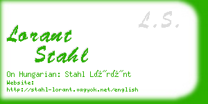 lorant stahl business card